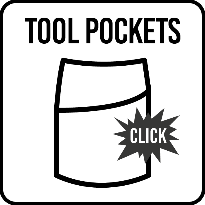 Werkzeugtaschen - Ein einzigartiges Klicksystem, mit dem sich Taschen einfach befestigen und abnehmen lassen. Werkzeugtaschen - Ein einzigartiges Klicksystem, mit dem sich Taschen einfach befestigen und abnehmen lassen.